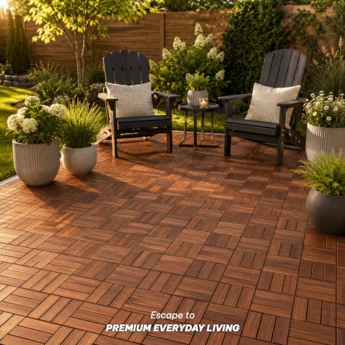 Acacia Interlocking Deck Tiles, 12 Slats - Image 5