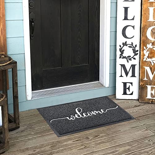 AAZZKANG Welcome Mat Outdoor Indoor Non Slip Front Door Mats Black - Image 7