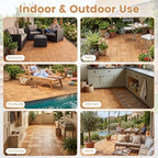 Goplus 54-Pack Acacia Wood Interlocking Deck Tiles - Image 5