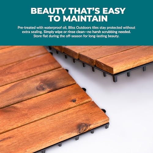 Bliss Outdoors Acacia Interlocking Deck Tiles - Image 5