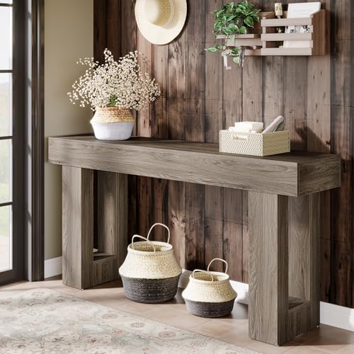 Tribesigns Farmhouse Console Table, 63-Inch Long Narrow Sofa Table Behind The - Image 4