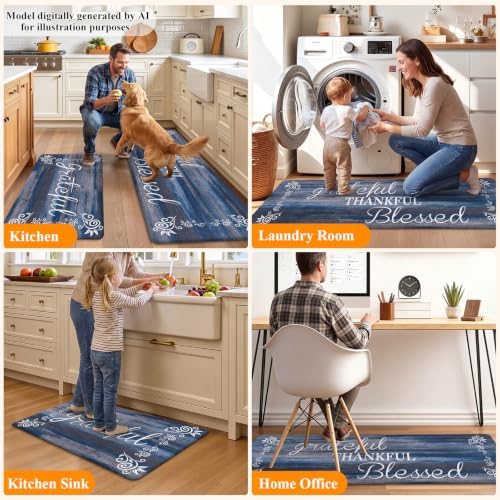 HEBE Anti Fatigue Kitchen Mat Set of 2, Cushioned Kitchen Mats - Image 7