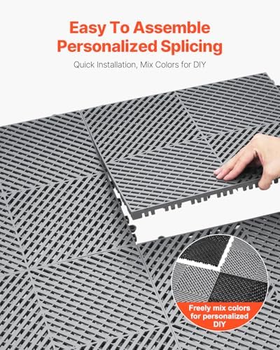 VEVOR Interlocking Drainage Mat, 15.7” x 15.7” Modular Interlocking Cushion - Image 5