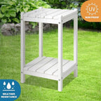 LZRS 24" Double Adirondack Outdoor Side Table, Pool Composite Patio Table - Image 7