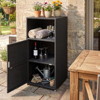 Tangkula Rattan Outdoor Storage Cabinet - Image 7