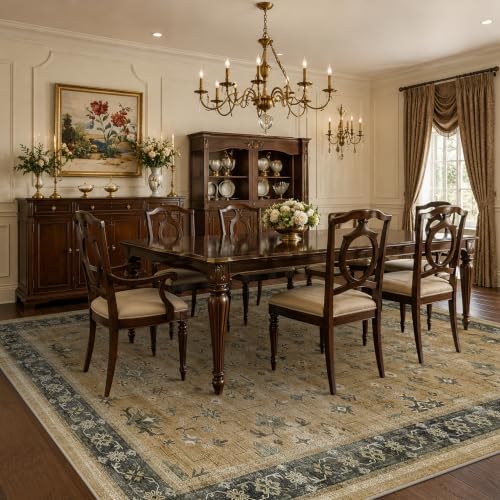 Rustic Brown and Charcoal Olive 7x9 Area Rug - Image 6