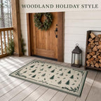 3x5 Ft Pine Tree Christmas Reversible Plastic Straw Outdoor Rug - Image 3