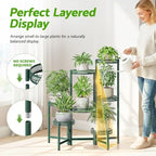 7 Tier Metal Corner Plant Stand Indoor Outdoor, Folding Tall Plant Rack - Image 6