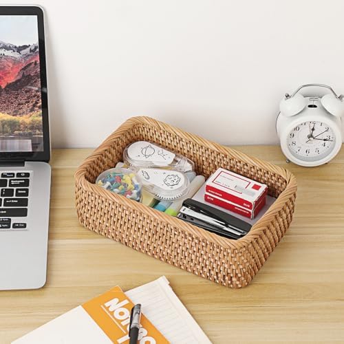 BTSKY Small Remote Basket for Coffee Table Entryway Living Room 9.6''x6.5'' - Image 6