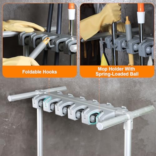 Mobile Mop and Broom Holder，Efficient Storage Solution - Image 4