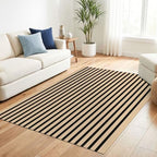 KILOCOCO Striped Rug 4x6 ft Washable Woven Front Door Rug - Image 2