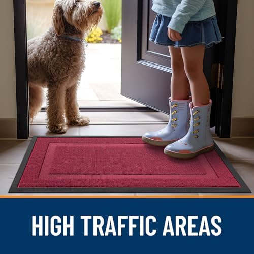 OLANLY Front Door Mat Outside 59x23, All-Season Heavy-Duty Rubber Doormat - Image 6