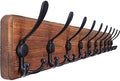 SKOLOO Rustic Coat Rack Wall Mount, 10 Hooks, 38.6'' Long, Solid Wood by SKOLOO