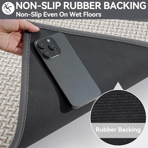 YDKGL Front Door Mat Indoor Non Slip Entry Mat Extra Large Gray 36"x60" - Image 6