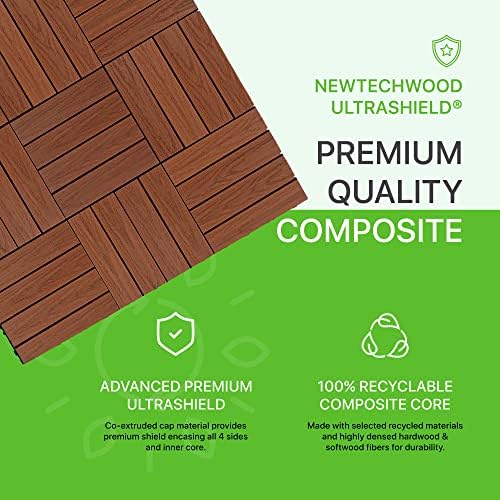 NewTechWood UltraShield Naturale 1 ft. x 1 ft. Composite Deck Tiles - Image 2