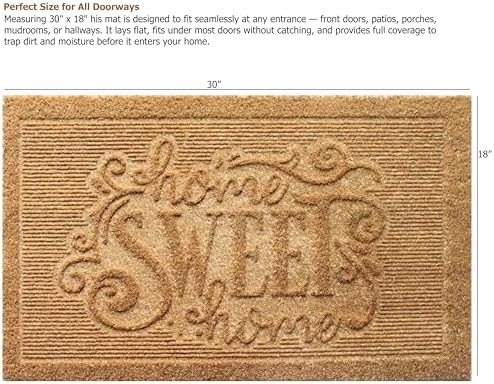 Gardenised Heavy Duty Coco Coir Doormat Non Slip PVC Baking Embossed Welcome - Image 3