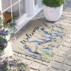Welcome Spring Summer Bluebirds Decorative Front Door Mat - Image 2