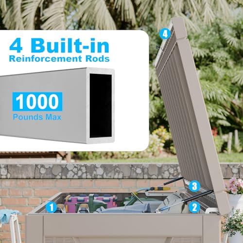 321 Gal Outdoor Storage Box Lockable Waterproof Deck Boxes - Image 6