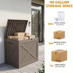 40 Gal Outdoor Storage Box Waterproof Lockable Deck Boxes Grey - Image 5