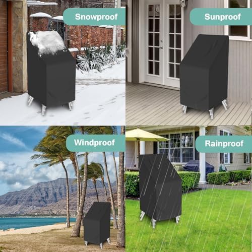 Outdoor Stackable Chair Cover Waterproof 25" W x 25" D x 47" H - Image 6