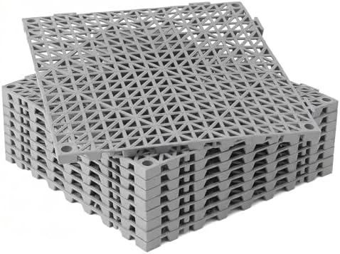 RITOLLO Modular Interlocking Cushion Drainage Floor Tiles, Yard -Gray by Ritollo