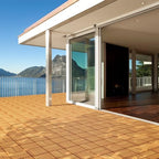 Solid Acacia Wood Interlocking Deck Tiles Snap Together Floor - Image 4