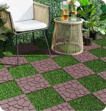 44-Pack Interlocking Deck Tiles, 12x12 Inch Modular Patio Flooring - Image 3