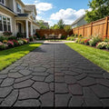 44 Pack Gray Stone Texture Interlocking Decking Tiles, 12x12 Waterproof Weather by JIATULUNVO