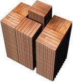 PrimeZone 216 PCS Solid Acacia Wood Interlocking Patio Deck Tiles Outdoor by PrimeZone
