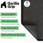 GORILLA GRIP WeatherMAX Door Mat, Indoor Outdoor Use - Image 2