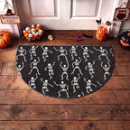Tinideya Halloween Skeleton Doormat Black Semicircle Welcome Mat 27.56'' - Image 4