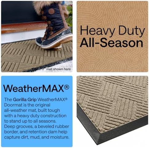 GORILLA GRIP WeatherMAX Door Mat, Indoor Outdoor Use - Image 3