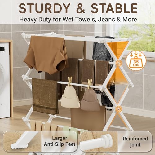 4-Tier Foldable Clothes Drying Rack - Image 5