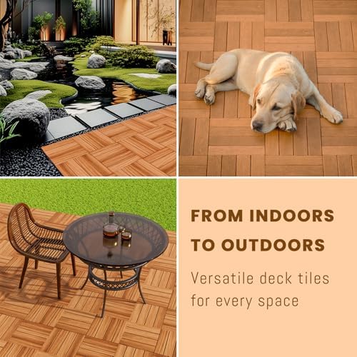 Golden Select 12" x 12" Interlocking Deck Tiles, Waterproof UV Resistant - Image 2