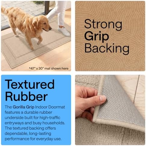 GORILLA GRIP Indoor Door Mat, Rubber Backing Entry Rug 72x24 - Image 3
