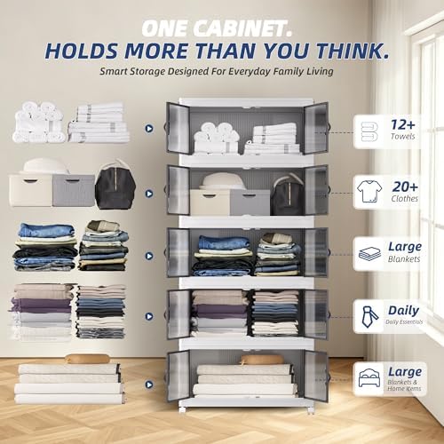 SAILUN 580Qt Stackable Storage Bins, Storage Cabinet Drawer - Image 5