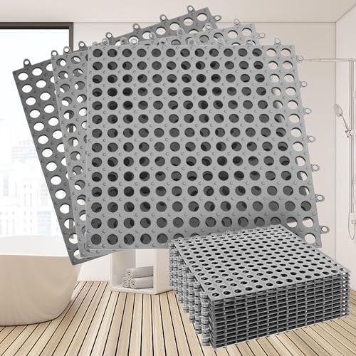 12Pack 12" x 12", Interlocking Rubber Floor Tiles Soft PVC Non-Slip Tile by Lamzele