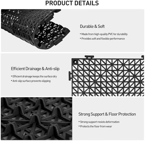 MAXWAVE 18 Pack 12" x 12" Modular Interlocking Floor Mats, Soft PVC Non-Slip - Image 3