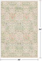 Beige Green 4x6 Washable Area Rug - Image 2