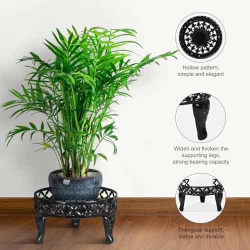 Iron Plant Stand Indoor Outdoor, 2 Pack Metal Flower Pot Stand - Image 4