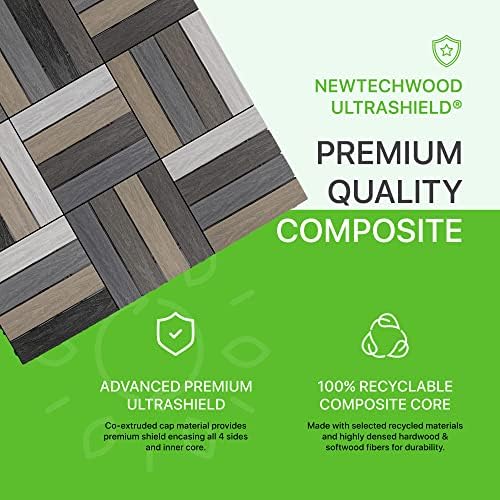 NewTechWood UltraShield Naturale 1 ft. x 1 ft. Composite Deck Tiles - Image 2