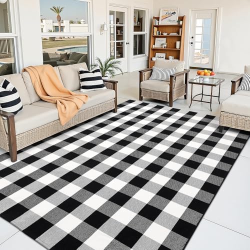 OLANLY Fall Door Mat, Buffalo Plaid Rug - Image 3