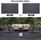 Smiry Outdoor Rug 8x10 ft Waterproof Reversible Boho Mat - Image 3