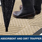 Smiry Front Door Mat Outside Entrance, Low Profile Rubber Doormat - Image 3