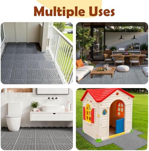 Wibeelee 14 PCS Interlocking Outdoor Playhouse Mats 36 X 48 Inches Waterproof - Image 7