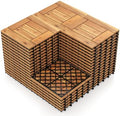 Goplus 54-Pack Acacia Wood Interlocking Deck Tiles by Goplus