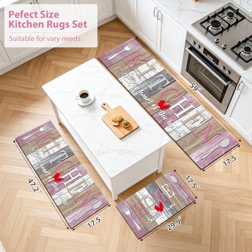 Kitchen Rugs Set 3 Piece, Non Slip Kitchen Mat - Image 2