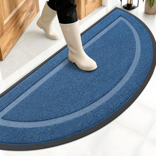 OLANLY Half Circle Front Door Mat Outside 59x23 All-Season Rubber Doormat by OLANLY