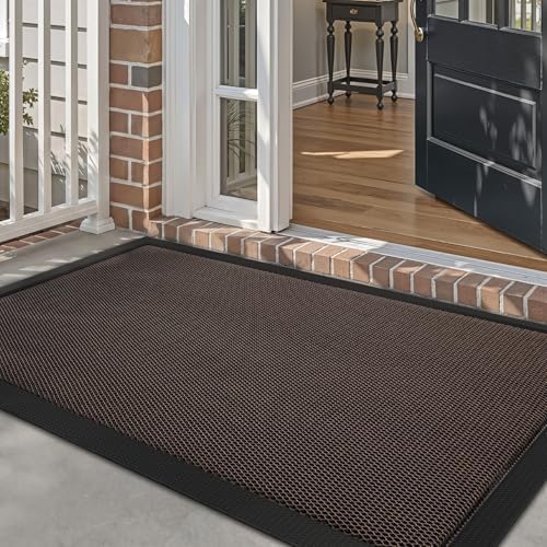 LUMI Outdoor Door Mat Traps & Hides Dirt 35.5x59, Outside Entrance by LUMI