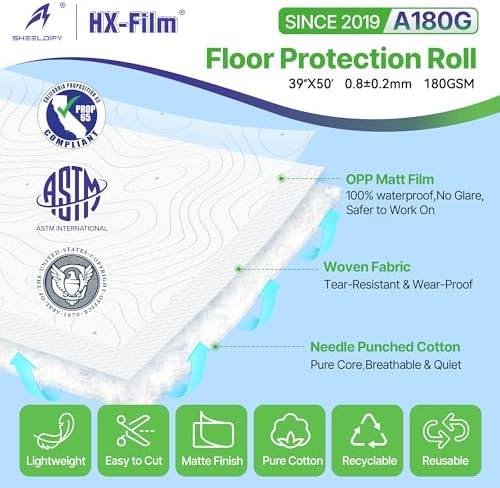 39" x50' Heavy-Duty Floor Protection | Construction Grade Carpet Protector | - Image 2